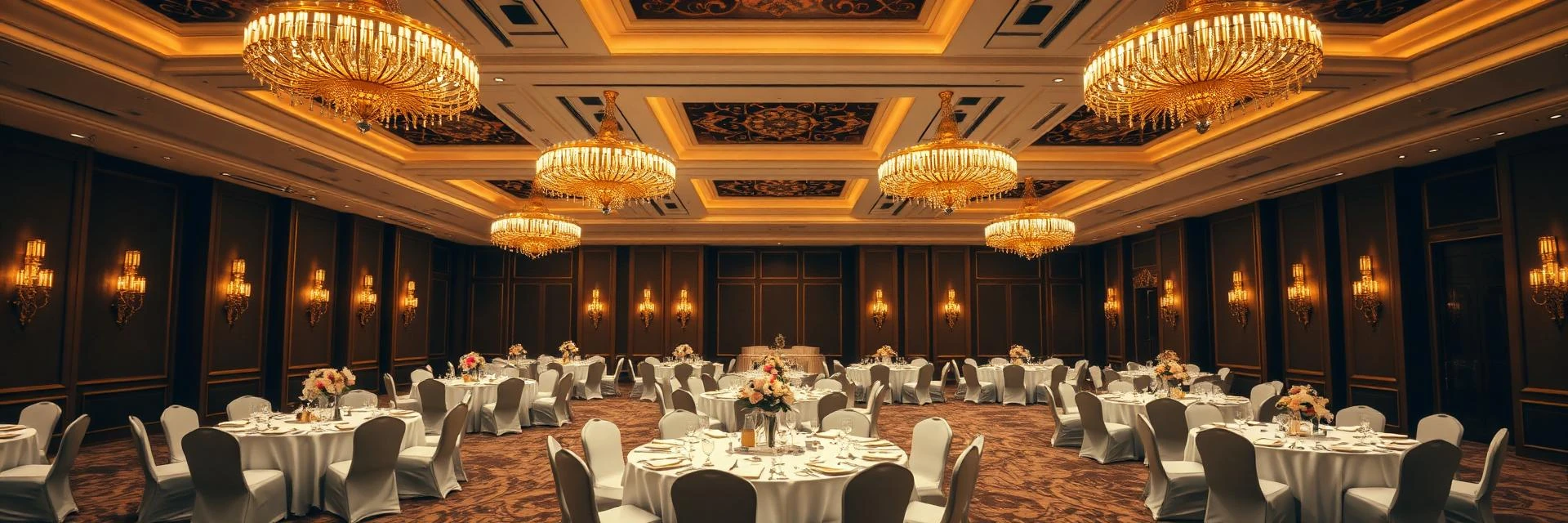 Elegant banquet hall with chandeliers — BookBanquetRoom FAQ